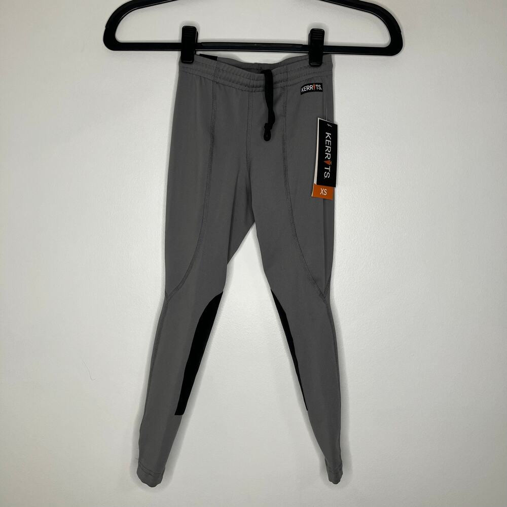 NWT KERRITS Kids Performance Knee Patch Riding Tight Grey Riding Equestrian XS